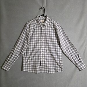 Johnnie O Mens Heather Gray Plaid Hangin Out Button Down Shirt Size Large